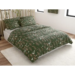 Mikroszálas ágyneműhuzat OAK DEER sötétzöld Ágyneműhuzat mérete: 2 db 70 x 90 cm | 200 x 220 cm