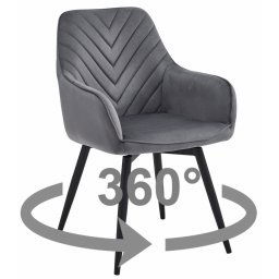 NANA360 VELVET sötétszürke forgó étkezőszék