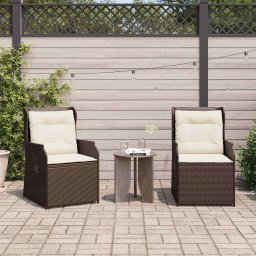vidaXL Kerti pad 2 db Barna polirattan