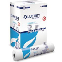 Vizsgálóasztel terítő, 2 rétegű, 59 cm x 80 m, 6 tekercs, LUCART \Strong 80\, fehér [6 tek]