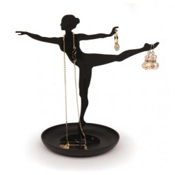Ékszertartó állvány, ballerina, fekete
