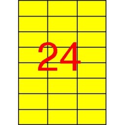 APLI Etikett, 70x37 mm, színes, APLI, sárga, 2400 etikett/csomag