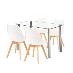 Velon 4+1 étkező garnitúra fehér-fehér