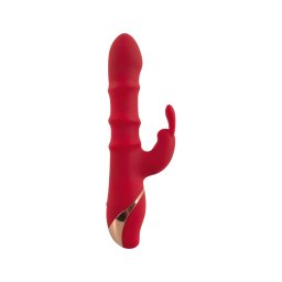 You2Toys Rabbit - mozgó gyűrűs, csiklókaros vibrátor (piros)