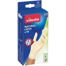 NATÚR LATEX KESZTYŰ S/M 10DB VILEDA