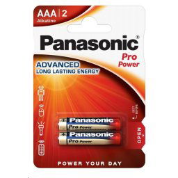 PANASONIC alkáli elemek Pro Power LR03PPG / 2BP AAA 1,5V (buborékfólia 2db)