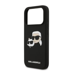 KARL LAGERFELD LIQUID SILICONE DOUBLE HEADS MAGSAFE szilikon telefonvédő (ütésállóság, MagSafe) FEKETE Apple iPhone 17 Pro