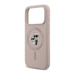KARL LAGERFELD LIQUID SILICONE KARL AND CHOUPETTE MAGSAFE szilikon telefonvédő (ütésállóság, MagSafe) RÓZSASZÍN Apple iPhone 17 Pro