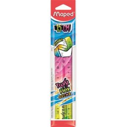 MAPED Vonalzó, műanyag, 15 cm, MAPED "Twist'n Flex Decor"