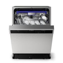 Klarstein Verosteel beépíthető mosogatógép | Minimalista, hatékony, elegáns | EEC A | 60 cm (DSM-KL-VS-DW-60cm-SS)