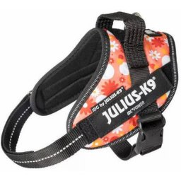 Julius-K9 IDC virágos rózsaszín powerhám kutyáknak (14-25 kg, 58-76 cm)