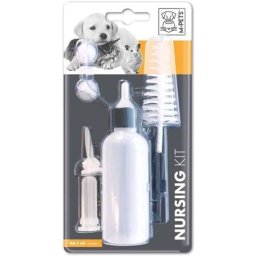 M-Pets cumisüveg készlet kutyáknak és kisállatoknak (1 db üvegmosó kefe | 3 db puha szilikon gumicumi | 1 db 57 ml-s műanyag cumisüveg)