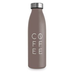 COFFEE duplafalú italtároló fémpalack / útipalack - 500 ml
