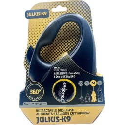 Julius-K9 automata szalagpóráz (M | 5 m | 25 kilós kutyáig | Neon narancssárga)