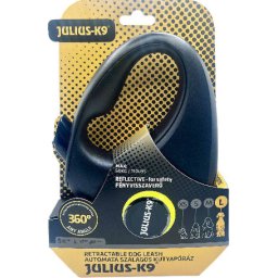 Julius-K9 automata szalagpóráz (L | 5 m | 50 kilós kutyáig | Neon sárga)