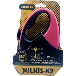 Julius-K9 automata szalagpóráz (S | 5 m | 15 kilós kutyáig | Pink/Fekete)