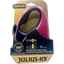 Julius-K9 automata szalagpóráz (M | 5 m | 25 kilós kutyáig | Piros/Fekete)