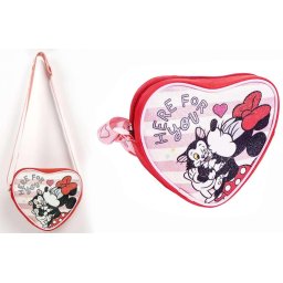 Minnie egér szív alakú csillámos váll táska, oldaltáska