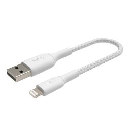 Belkin BOOST CHARGE Lightning/USB-A kábel, 15 cm, fehér – strapabíró
