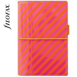 Filofax Domino Lakk Personal Narancs-Pink Csíkos