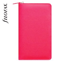 Filofax Saffiano Fluoro Personal Compact Zip Pink