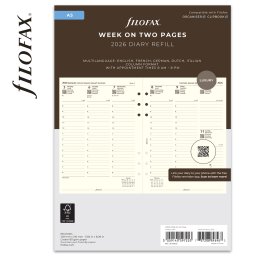 Filofax Naptárbetét Heti 1 hét / 2 oldal Oszlopos 5 nyelvű A5 Krém 2026