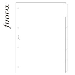 Filofax Elválasztó lapok Bianco 6 regiszter A4 Fehér