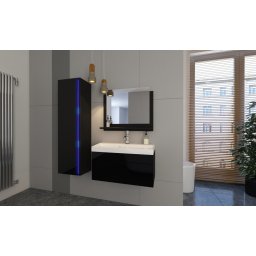 DREAM I 60 Magasfényű fekete fürdőszoba bútor mosdóval