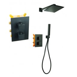 stellman VIVID TR2 termosztátos zuhanycsaptelep Ultra Slim 25 cm Fekete zuhany