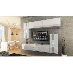 Prince Symetric CONCEPT 30 nappali bútor szett magasfényű fehér (219cm)