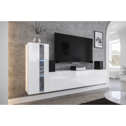 Prince Concept 45 nappali bútor szett magasfényű fehér (219cm)
