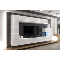 Prince Concept Anna 89 nappali bútor szett magasfényű fehér (332cm)