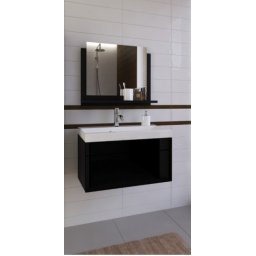 DREAM I 60 Luna fekete fürdőszoba mosdószekrény + tükör + mosdó