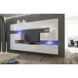 Prince Concept Bali 3 nappali bútor szett magasfényű feHÉR ÉS FEKETE SZÍNEKBEN