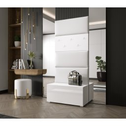 Prince smart 76 előszoba gardróbszekrény magasfényű fehér