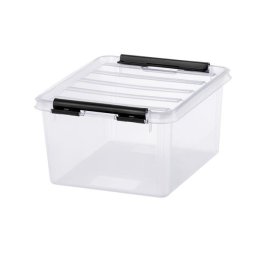 SMARTSTORE Műanyag tárolódoboz, 2 liter, fekete fogantyúkkal, SMARTSTORE "Classic 2", átlátszó