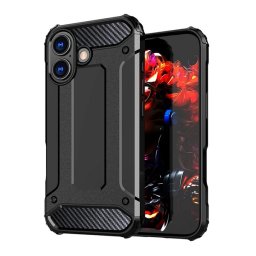 Defender szilikon telefonvédő (ütésállóság, légpárnás sarok, fémhatás) FEKETE Apple iPhone 17