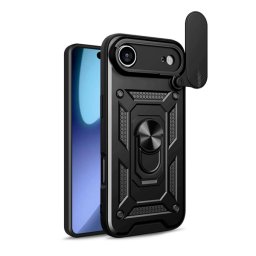 Defender szilikon telefonvédő (ütésállóság, tartógyűrű, kameravédő) FEKETE Apple iPhone 17 Air