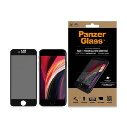 PANZERGLASS EDGE-TO-EDGE ANTIBACTERIAL PRIVACY képernyővédő üveg (antibakteriális, betekintés védelem) FEKETE Apple iPhone SE 2 (2020), iPhone SE (2016), iPhone 8 4.7