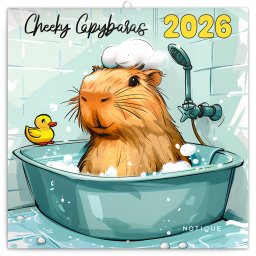 Falinaptár képes lemeznaptár 300x300mm, Cheeky Capybaras Realsystem 2026.