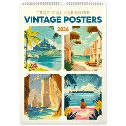 Falinaptár képes 330×460mm Vintage Posters-Tropical Paradise Realsystem 2026.