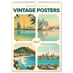 Falinaptár képes 330×460mm Vintage Posters-World Cities Realsystem 2027.