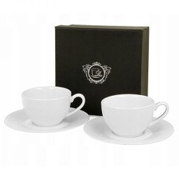 Diamond fehér porcelán espresso kávéscsésze aljjal - 75 ml - 2 személyes készlet