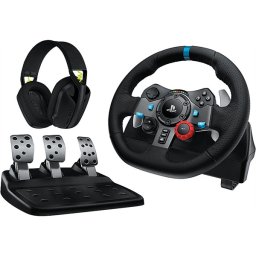 LOGITECH Játékvezérlő - G29 Driving Force Racing Kormány PS3/PS4/PS5/PC + G435 Vezeték nélküli Gaming headset, fekete