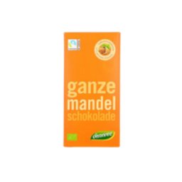 Dennree bio tejcsokoládé egész mandulával, 100 g - szavatossági idő: 2025.10.30.