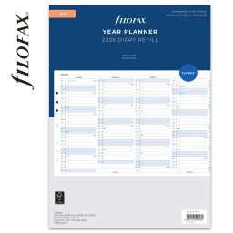 Filofax Naptárbetét Éves Vertikális A4 Fehér 2026