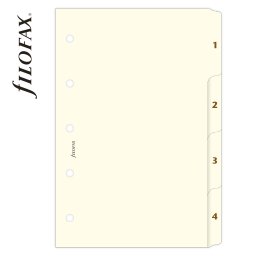 Filofax Elválasztó lapok Számozott 4 regiszter Mini Krém