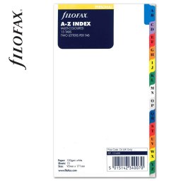 Filofax Kontakt lista regiszter 2 betű / regiszter (színes regiszter) Personal Fehér