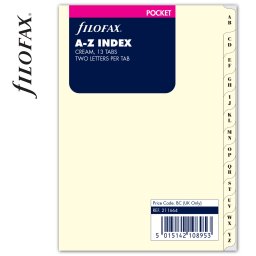 Filofax Kontakt lista regiszter 2 betű / regiszter Pocket Krém