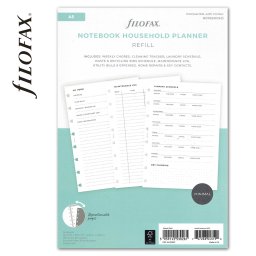 Filofax Notebook Lifestyle tervező Háztartás A5 Minimal Fehér